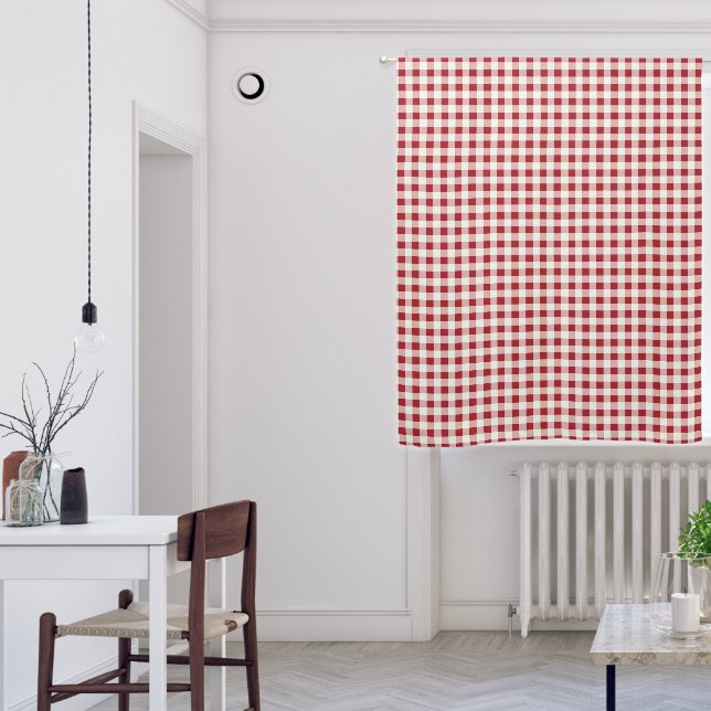 Gradient Red Gingham Pattern Blackout Curtains (Living Room)