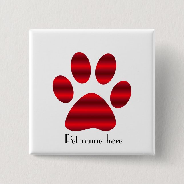 Gradient Red Paw Button (Front)