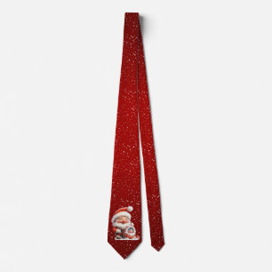 Gradient Red Santa Baby Christmas Neck Tie