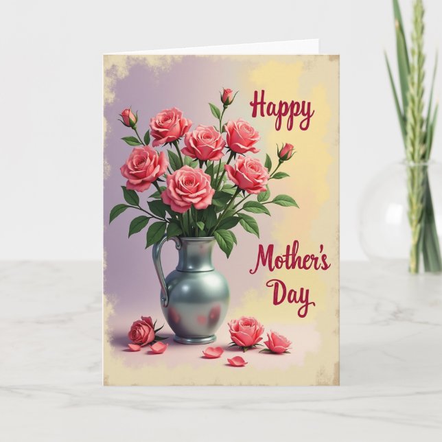 Gradient Rose Bouquet Card (Front)