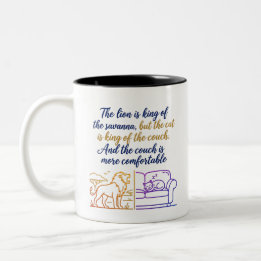  Gradient Savanna & Sofa Illustration | Humorous  Two-Tone Coffee Mug