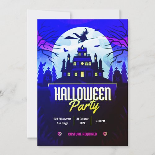 Gradient Scary Halloween Custom party invitation