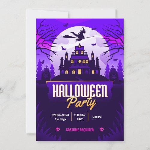 Gradient Scary Halloween Custom party invitation