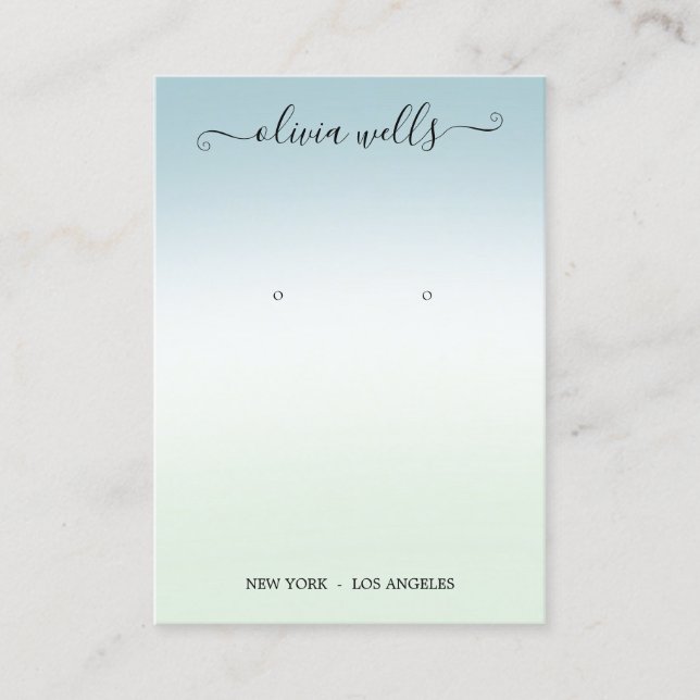 Gradient Script Earring Display  Business Card (Front)
