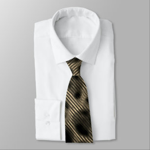 Gradient sepia narrow stripes over dazzled holes neck tie