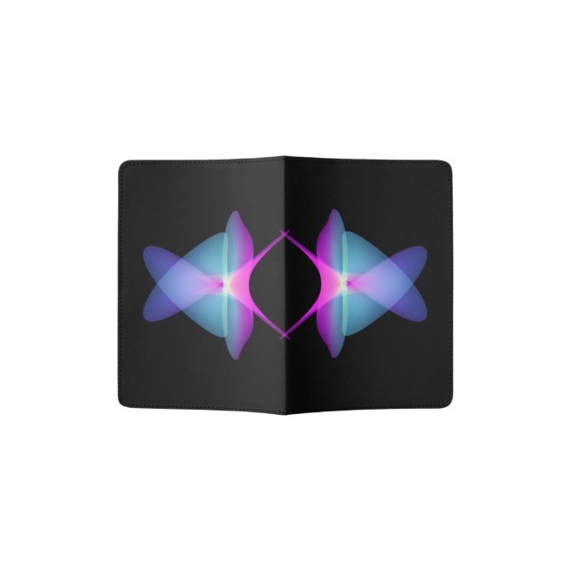 gradient shapes on black| futuristic pattern | passport holder (Opened)