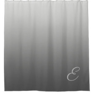 Gradient Silver with Custom Monogram Shower Curtain