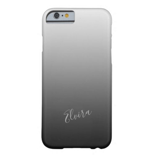 Gradient Silver with Custom Name Barely There iPhone 6 Case