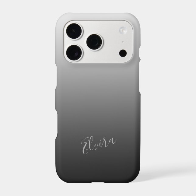 Gradient Silver with Custom Name Iphone Case (Back)