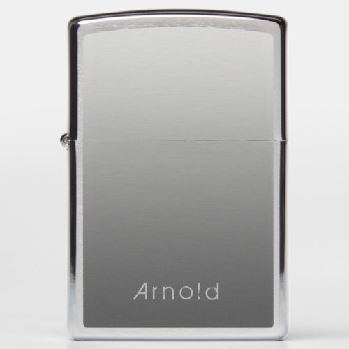 Gradient Silver with Custom Name Zippo Lighter