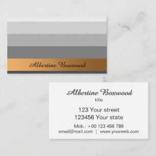 Gradient Silver with Golden Banner Custom Text Business Card