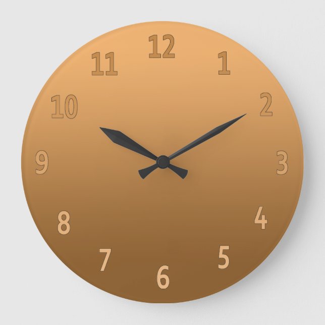 Gradient Simple Colorful Golden Large Clock (Front)