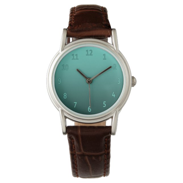 Gradient Simple Colorful Teal Watch (Front)