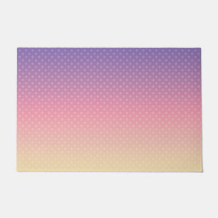Gradient soft pastel colors polka dot pink violet doormat