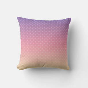 Gradient soft pastel colors polka dot pink violet throw pillow