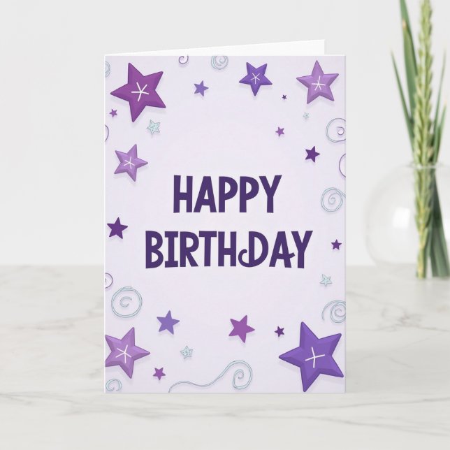 Gradient Star Birthday Card (Front)