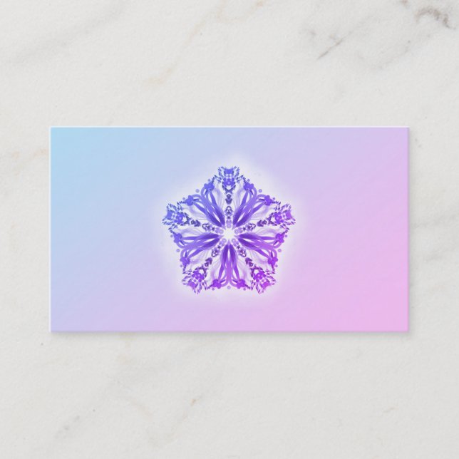 *~* Gradient Star Mandala Turquoise & Pink Healers Business Card (Front)