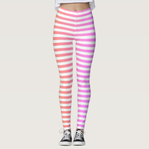 Gradient Stripe Pattern Yellow Peach Pink Purple Leggings