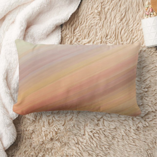 Gradient striped sunset orange brown earth tone  lumbar pillow (Blanket)