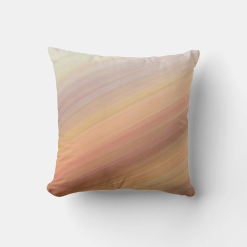 Gradient striped sunset orange brown earth tone  throw pillow