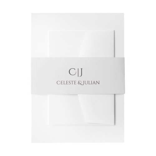 Gradient Stripes Light Gray Wedding Invitation Belly Band