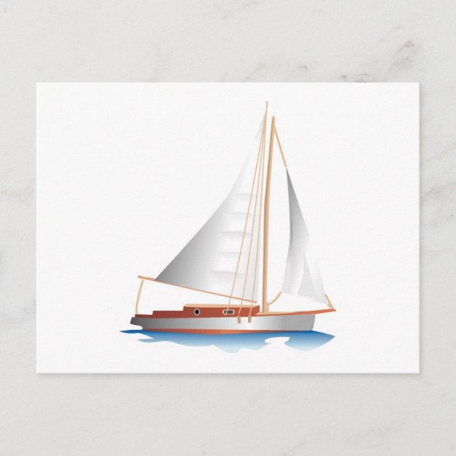 Gradient Style Sailboat Postcard (Front)