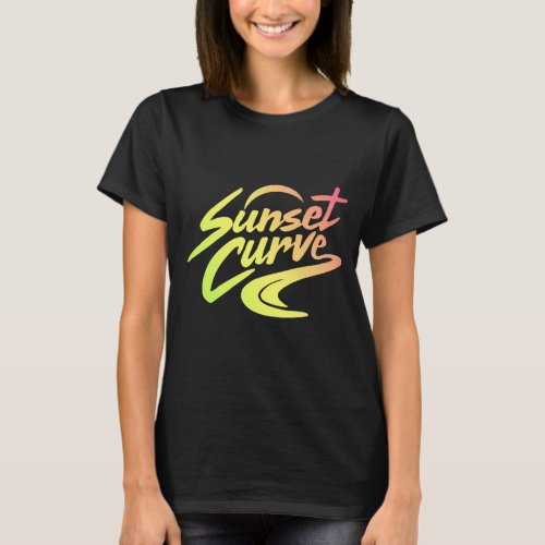Gradient Sunset Curve T_Shirt