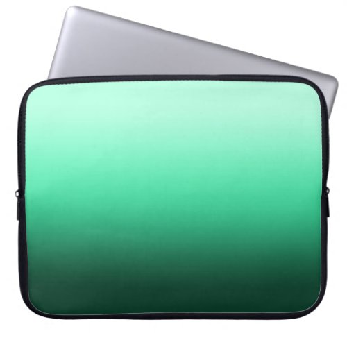Gradient teal green ombre laptop sleeve