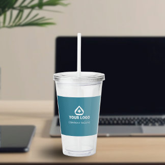Gradient Teal Health Logo Branded Promotion Acrylic Tumbler