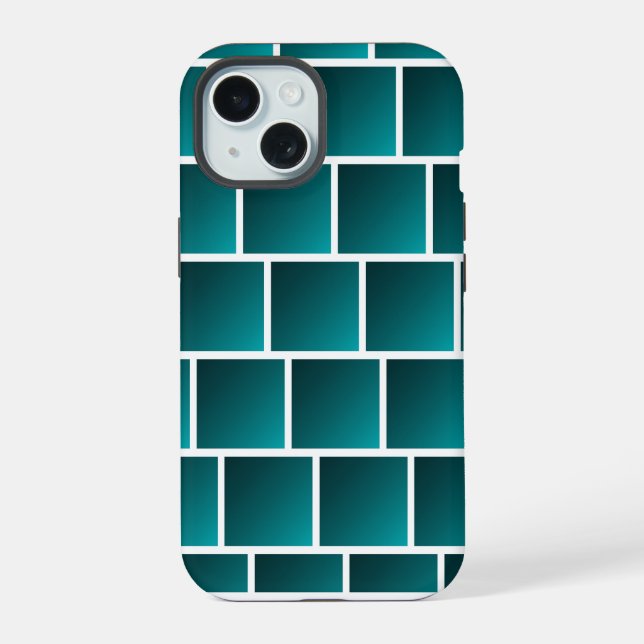Gradient Teal Squares Iphone Case (Back)