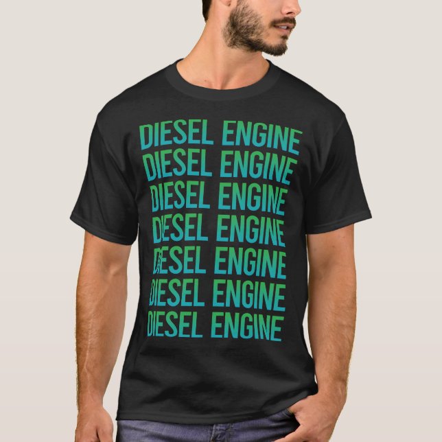 Gradient Text Diesel Engine T-Shirt (Front)