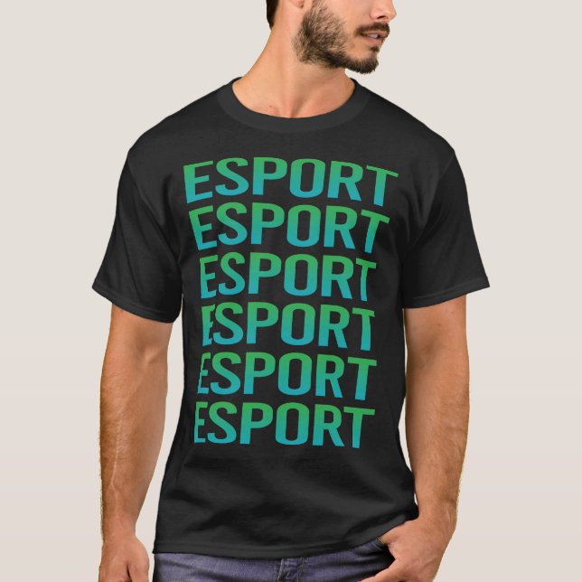Gradient Text Esports Esport T-Shirt (Front)