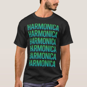 Gradient Text Harmonica Mouth Organ T-Shirt