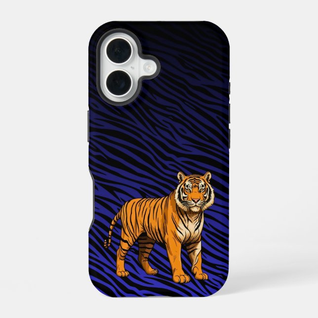 Gradient Tiger Pattern with Tiger  Iphone Case (Back)