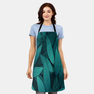 Gradient tropical leaves apron