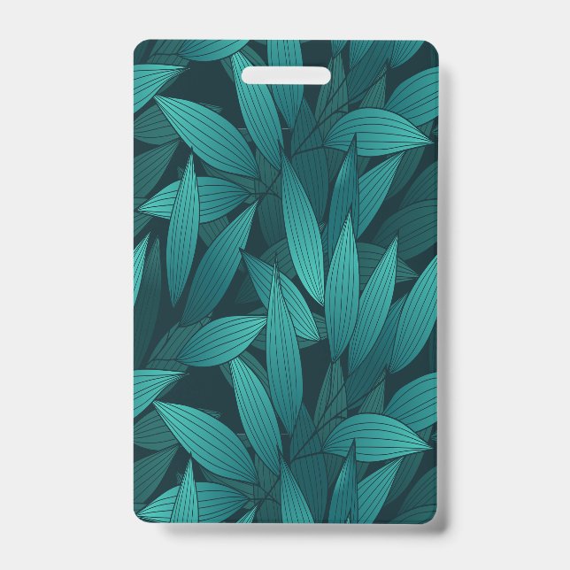 Gradient tropical leaves badge (Front)