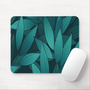 Gradient tropical leaves mouse pad