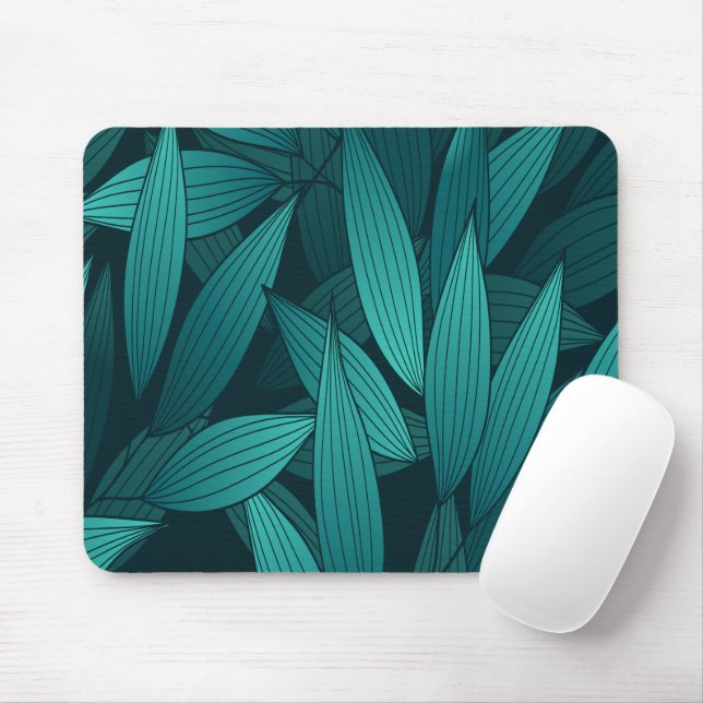 Gradient tropical leaves mouse pad (With Mouse)
