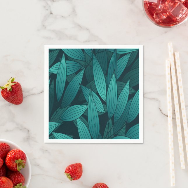 Gradient tropical leaves napkins (Insitu)