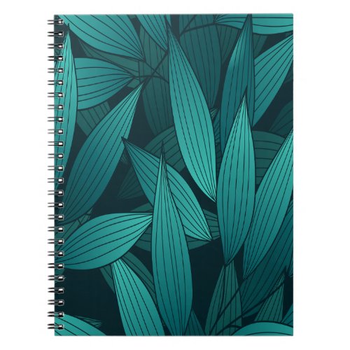 Gradient tropical leaves notebook