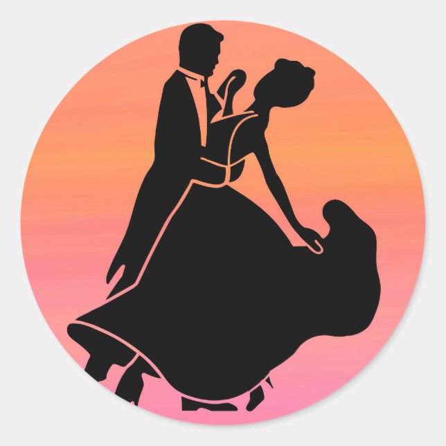 gradient tropical sunset  sunrise dancers classic round sticker (Front)
