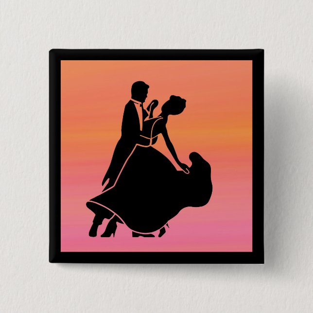 gradient tropical sunset  sunrise dancers pinback button (Front)