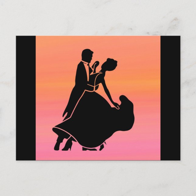 gradient tropical sunset  sunrise dancers postcard (Front)