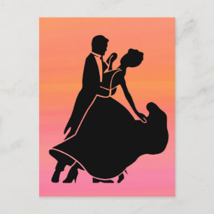 gradient tropical sunset sunrise dancers postcard