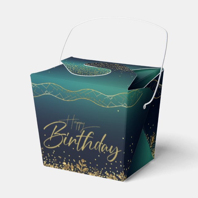 gradient turquoise favor boxes (Front Side)
