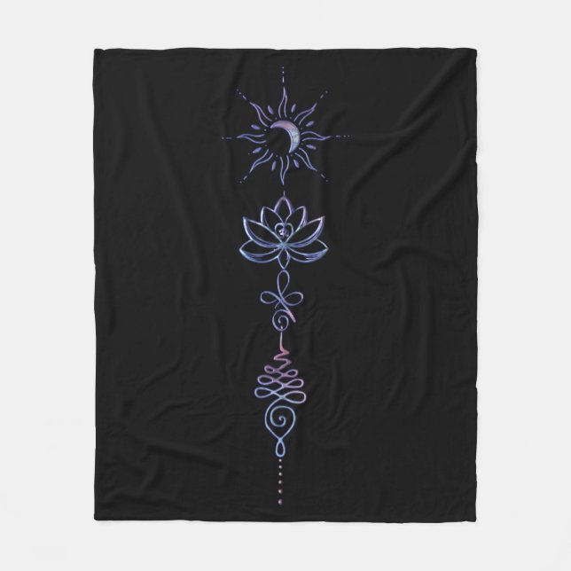 Gradient Unalome Group  Fleece Blanket (Front)