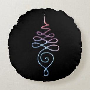 Gradient Unalome Round Pillow
