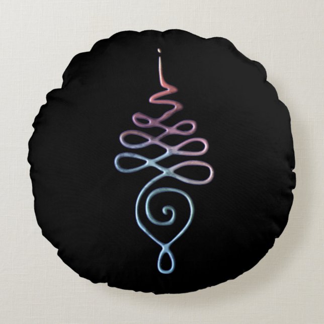 Gradient Unalome Round Pillow (Front)