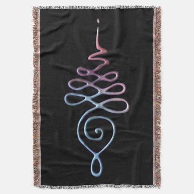 Gradient Unalome Throw Blanket (Front Vertical)