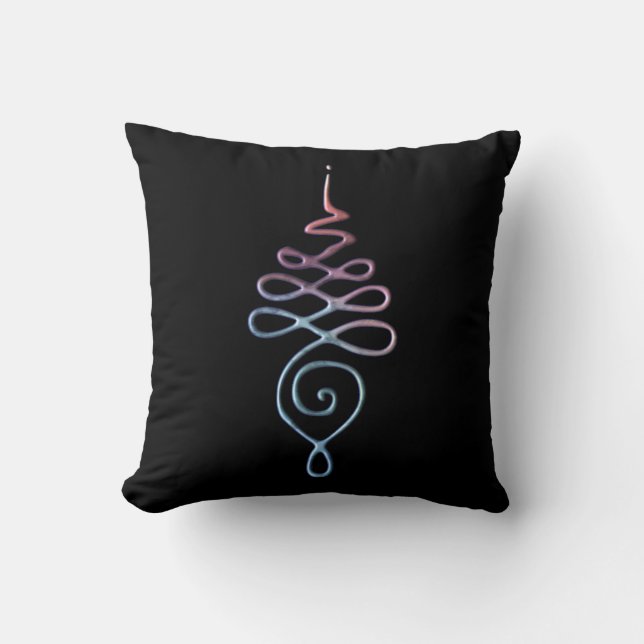 Gradient Unalome Throw Pillow (Front)